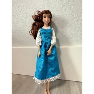 Disney Belle Fashion Doll Unisex‎ 12in Blue Village Dress Excellent Articulated